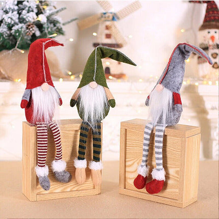 3 Pieces Decorations Window Decoration Christmas Faceless Doll Santa Claus Ornaments