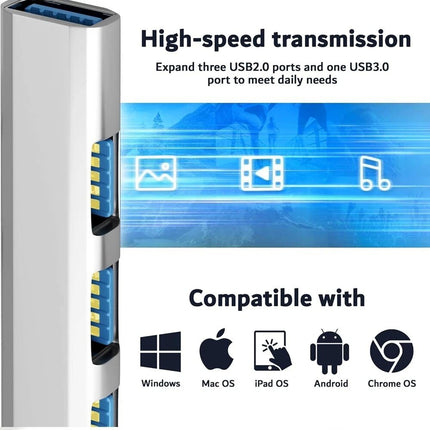 USB Type C USB Extender 3.0 2.0 Multi Port Hub 4 Port MacBook Windows Extension