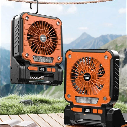 37300mAh Solar Charging Camping Fan with LED light Rechargeable Battery Lantern