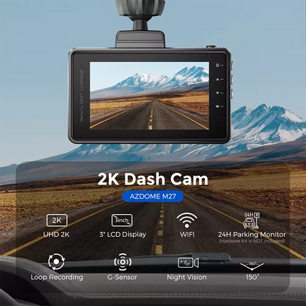 2K 1440P Dash Cam Camera WiFi WDR Car DVR Video Recorder Night Vision