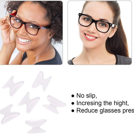 6pcs Silicone Anti-Slip Stick On Nose Pads For Eyeglass Sunglasses Glasses White