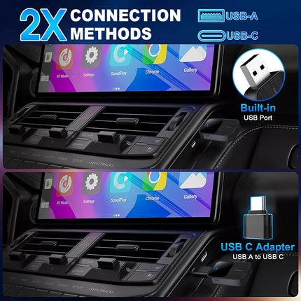 Wireless Carplay Adapter Android Auto USB Car Dongle 2 in 1 Mini Auto Navigation