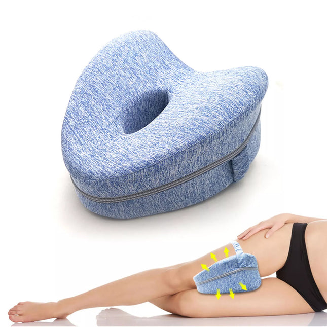 Leg Knee Pillow Cushion Support Pain Relief Washable Cover Memory Foam Pillow Blue