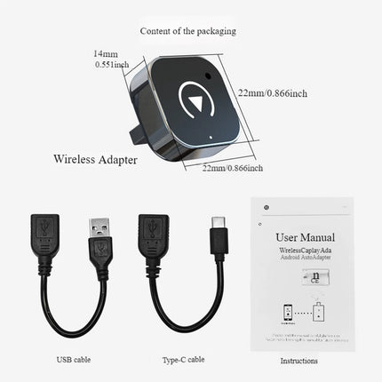 Wireless Carplay Android Auto Adapter USB Car Dongle Connect Box 2 in 1 Mini Box