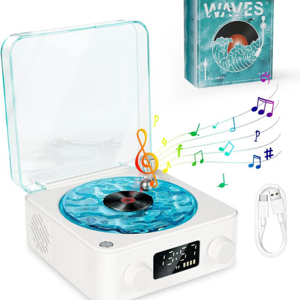 2025 Bluetooth Vinyl Record Player Waves, Four Modes, The Waves Vinyl Player