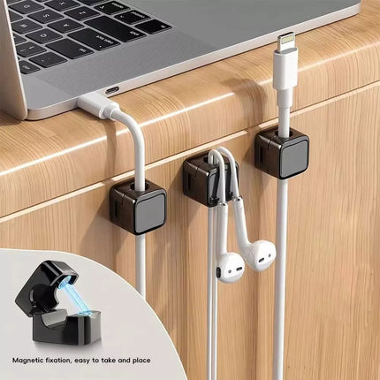 12Pcs Magnetic Cable Wire Clips Tidy Cord Lead Organiser USB Charger Cable Holder