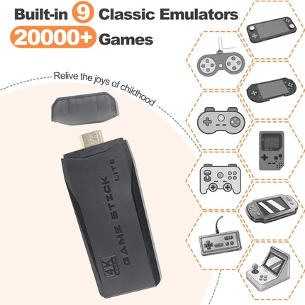 Retro Video Game Stick Console - 20000+ Games & 2 Wireless Controller 4K HDMI TV