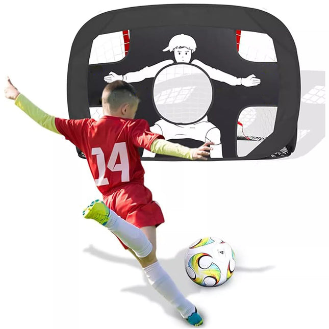 2 in 1 Pop up Kids Football Goal, Foldable Soccer Ball Target Training Practice
