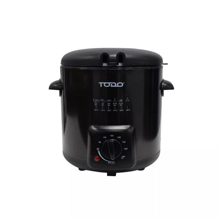 0.9L Deep Fryer Adjustable Thermostat Dial Black Stainless Steel Housing