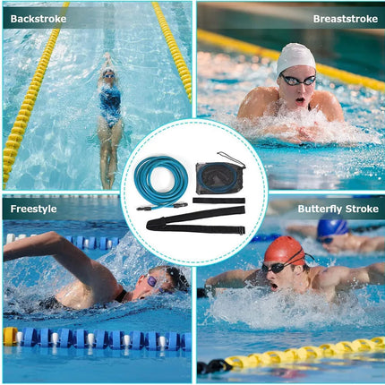 4M Swim Trainer Belt Swimming Resistance Tether Leash Pool Training Harness