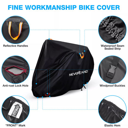 Heavy Duty 210D Waterproof Bicycle Bike Cover Outdoor Dust UV Rain Sun Protector