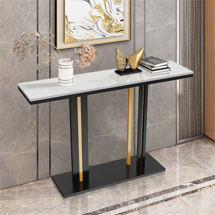 Delicate Texture Marble Console Table Narrow Long Sofa Table Hall Display Stand