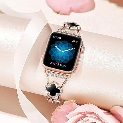 Bling Luxury Elegant For Apple Watch Case Band Bands Women Girls Series 8 7 6 5