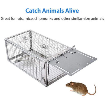 4X Humane Rat Trap Cage Live Animal Catch Pest Rodent Mouse Bait Control Box