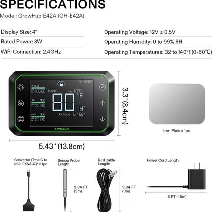 GrowHub Controller E42A Smart Environmental WiFi-Controller App Control