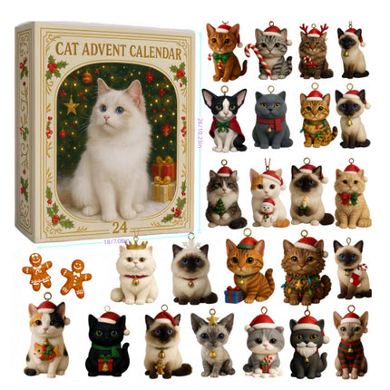 2025 Cat Advent Calendar with 24 Acrylic Kitten Ornaments Christmas Countdown