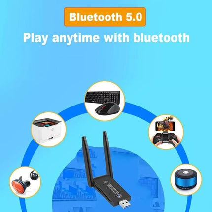 1300Mbps USB 3.0 Wireless WiFi Receiver Bluetooth Adapter 5GHz Dual Band Dongle