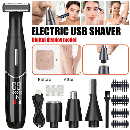 4 In 1 Rechargeable Hair Beard Eyebrow Ear Nose Shaver Trimmer Electric Set