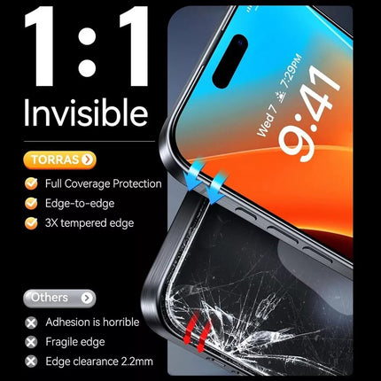 2Pcs Tempered Glass Screen Protector For iPhone 16 iPhone 16 Pro 16 Plus 16 Pro Max  16 E