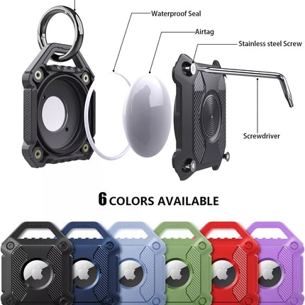 Red Apple AirTag Protective Case Waterproof TPU Cover Air Tag Tracker Loop Holder