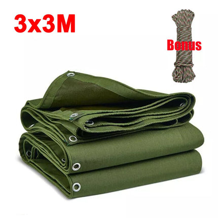 3 Size Army Heavy Duty Waterproof Canvas Tarp Tarpaulin Sun Blocked Dustproof