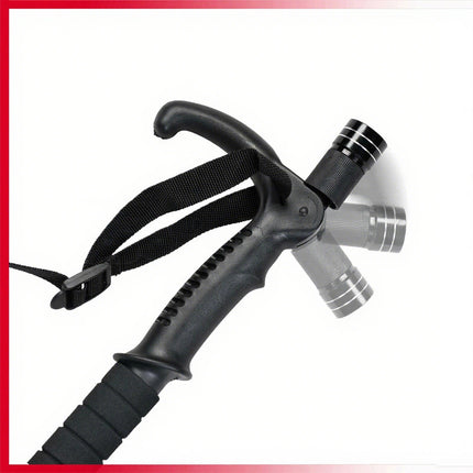 Hiking Trekking Poles Walking Sticks LED Adjustable Anti Shock Camping Blue