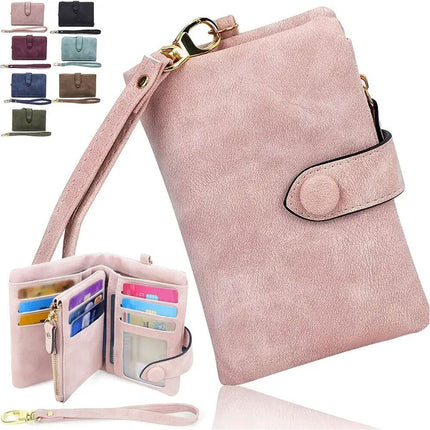 Wallet Short Small Coin Purse Ladies Folding Card Holder PU Leather