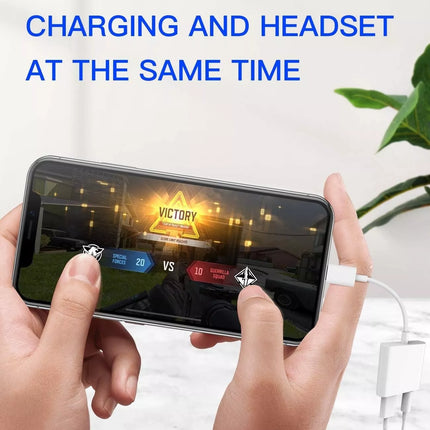 For IPhone Jack to 3.5mm Splitter 2 in 1 Adapter to AUX Headphone Charger