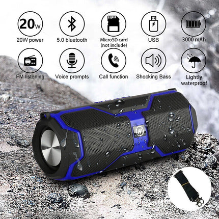 20W Bluetooth Speaker TWS Stereo Bass Subwoofer Speaker Support USB TF FM