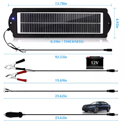 12V 10W Solar Panel Trickle Car Battery Charger Power Portable Waterproof Boat
