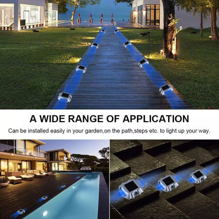 4X Solar Driveway Lights Deck Pathway Light Solar Dock LED Light Safety Light