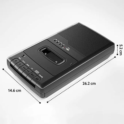 Portable Cassette Player Recorder with Stand-Alone Microphone Converter to USB
