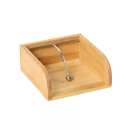 Bamboo Napkin Holder Serviette Tray Wooden Organiser Tissue Dispenser