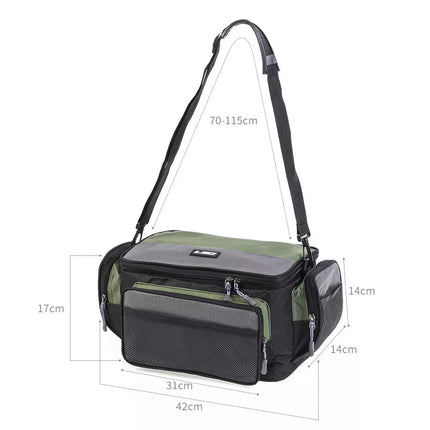 Large Fishing Tackle Bag Waist Shoulder Waterproof Reel Lure Gear Storage Pack