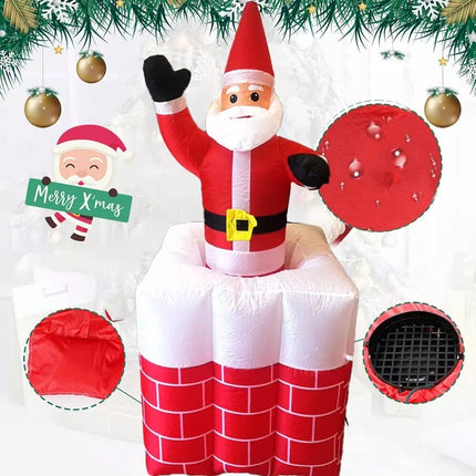 Inflatable Rise and Fall Santa Claus Decoration Christmas Built-In LED Lights