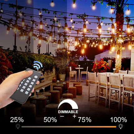 20M Connectable LED Festoon String Lights Xmas Wedding Party Patio Dimmable