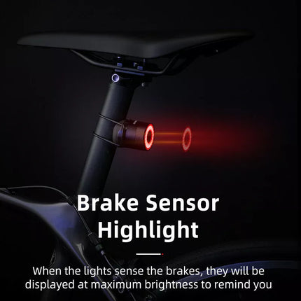 Bike Taillight Smart Rear Light Brake Sensing Rechargeable Waterproof