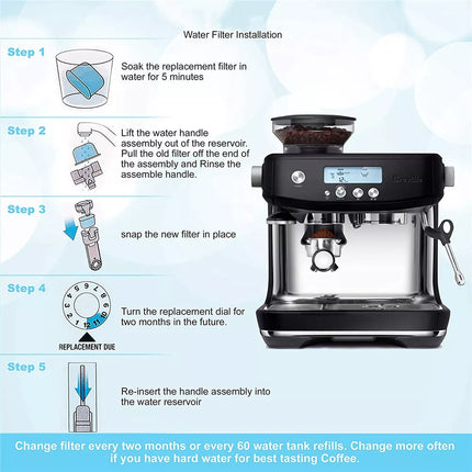 12X Water Filter For Breville BES980 920 BES870 BEP920 840 BWF100 Coffee Maker