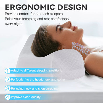 Contour Sleep Therapy Memory Foam Pillow Side Sleepers Removable Cover