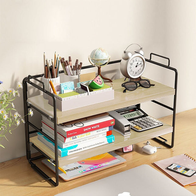 Stackable Desktop Storage Rack Shelf Desk Bookshelf Organizer Table Shelving