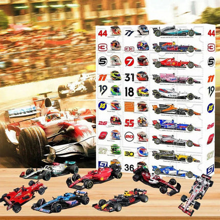 2025 Christmas Advent Calendar 24 Days Countdown Pull-Back F1 Racing Car Toys