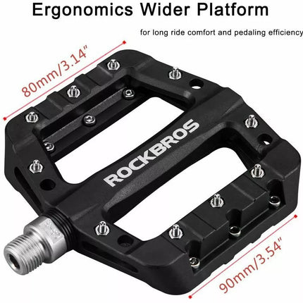 Bicycle Bike Pedals MTB Road Cycling Pedals Anti-Slip 4 Bearings 9/16"