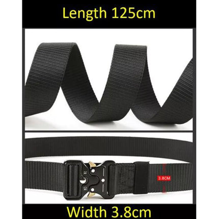 Mens Canvas Outdoor Tactical Belt Heavy Duty Army Waist Web Strap Waistband Hot