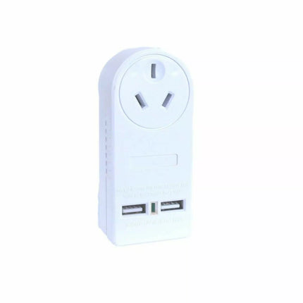 USB Charger w/ 2 Port AU 240V Surge Protected SAA Wall Mounted Iphone Power