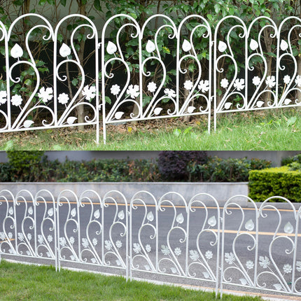 5Pcs Garden Fence Outdoor Coated Metal Landscape Wrought Iron Wire Border Folding