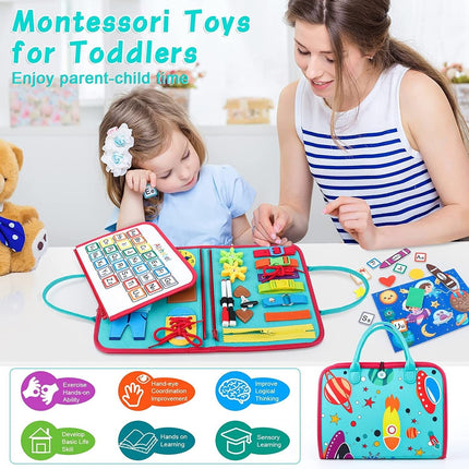 Educational Sensory Kids Busy Board Intelligence Montessori Toy Learning Toys