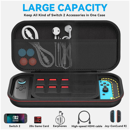 Travel Game Carrying Case Bag For Nintendo Switch 2 Card Slot Storage Shockproof
