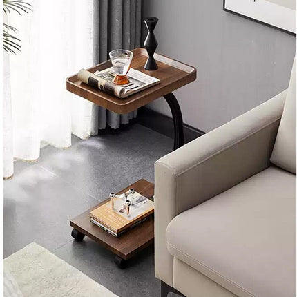 Movable Coffee Side Table Laptop Desk Bedside Sofa Tea End Tables Wooden Metal