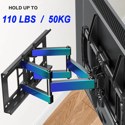 TV Wall Mount Bracket Swivel Tilt Full Motion 26 32 40 43 50 55 60 65 75in 50KG