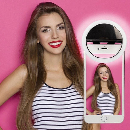 Clip on Selfie LED Flash Fill Light Camera Portable Rechargeable Ring